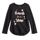 Girls 4-12 Jumping Beans&reg; Embellished Graphic Long-sleeve Tee, Size: 5, White