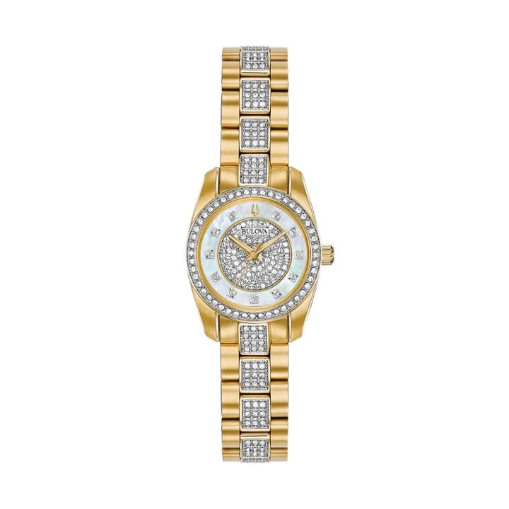 Bulova Women's Crystal Pave Stainless Steel Watch - 98l241, Size: Small, Multicolor