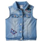 Girls 4-12 Sonoma Goods For Life&trade; Embroidered Patch Denim Vest, Girl's, Size: 4, Dark Blue