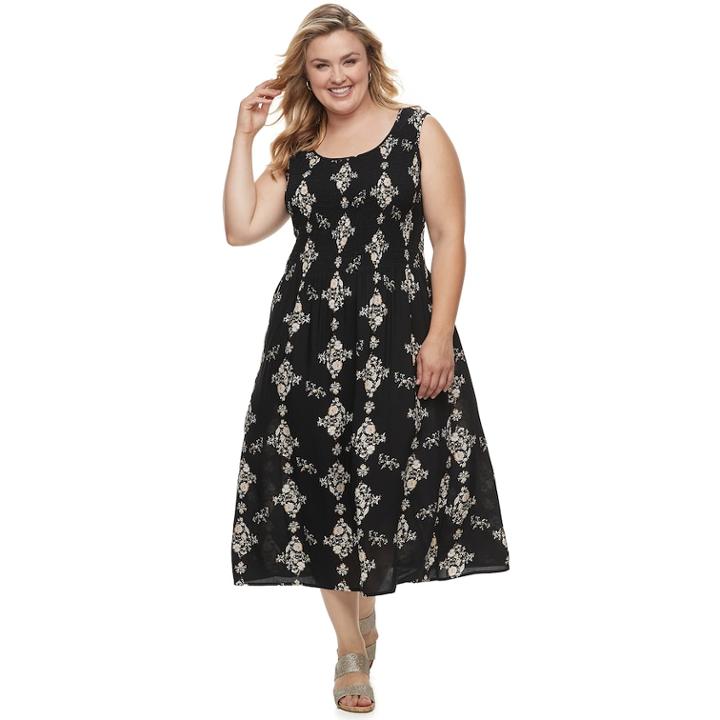 Plus Size Croft & Barrow® Smocked Tank Dress, Women's, Size: 3xl, Black