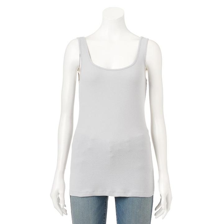 Women's Sonoma Goods For Life&trade; Everyday Solid Tank, Size: Medium, Silver