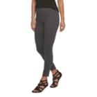 Women's Utopia By Hue Zipped High-waisted Twill Leggings, Size: Medium, Med Grey