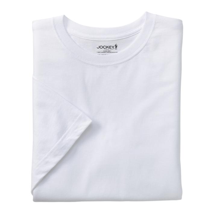 Men's Jockey 3-pack + 1 Bonus Classic Staydry Crewneck Tee, Size: Large, Natural