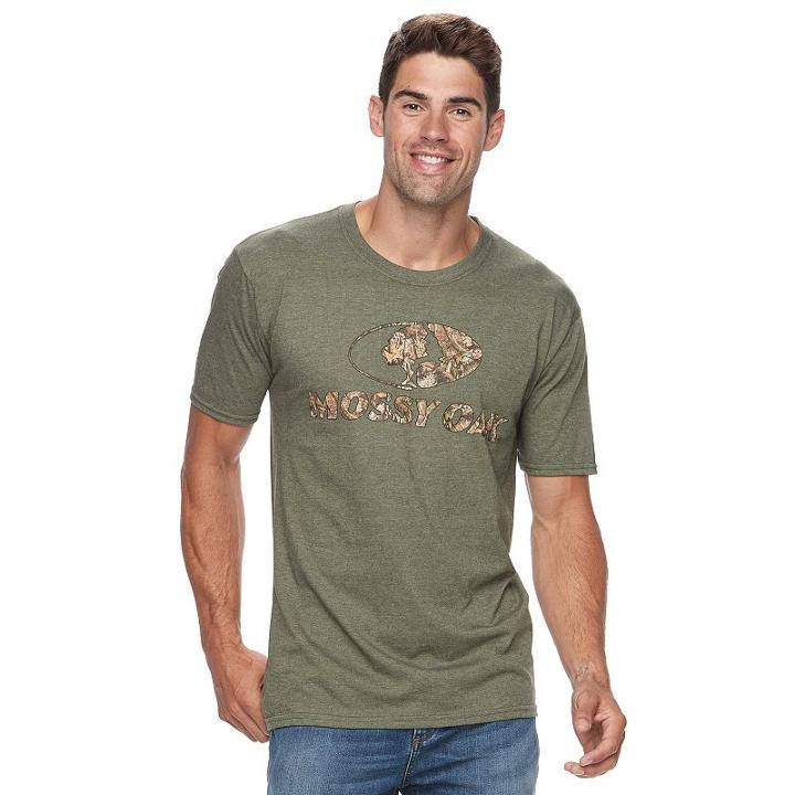 Men's Mossy Oak Logo Tee, Size: Large, Green Oth