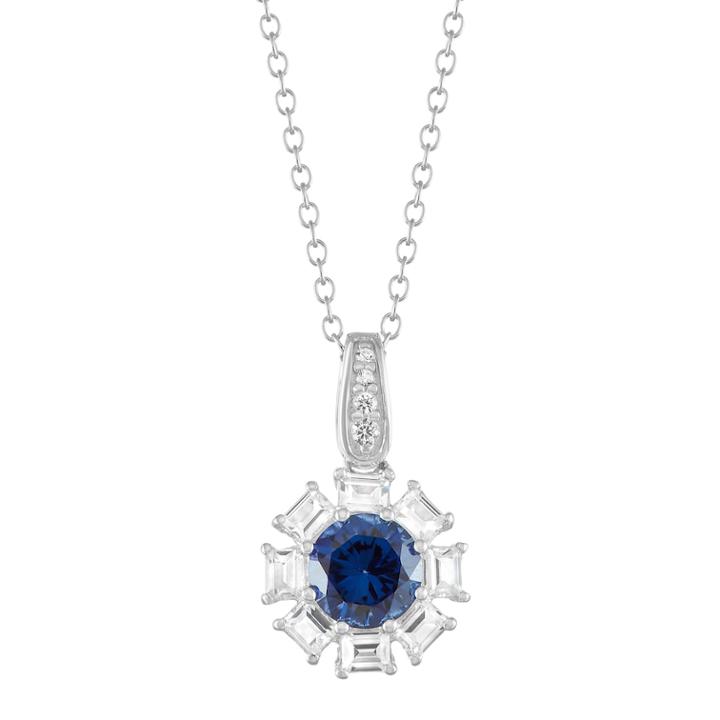 Sterling Silver Lab-created Sapphire Pendant Necklace, Women's, Size: 18, Blue