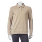 Men's Croft & Barrow&reg; Fleece Quarter-zip Polo, Size: Xl, Med Beige
