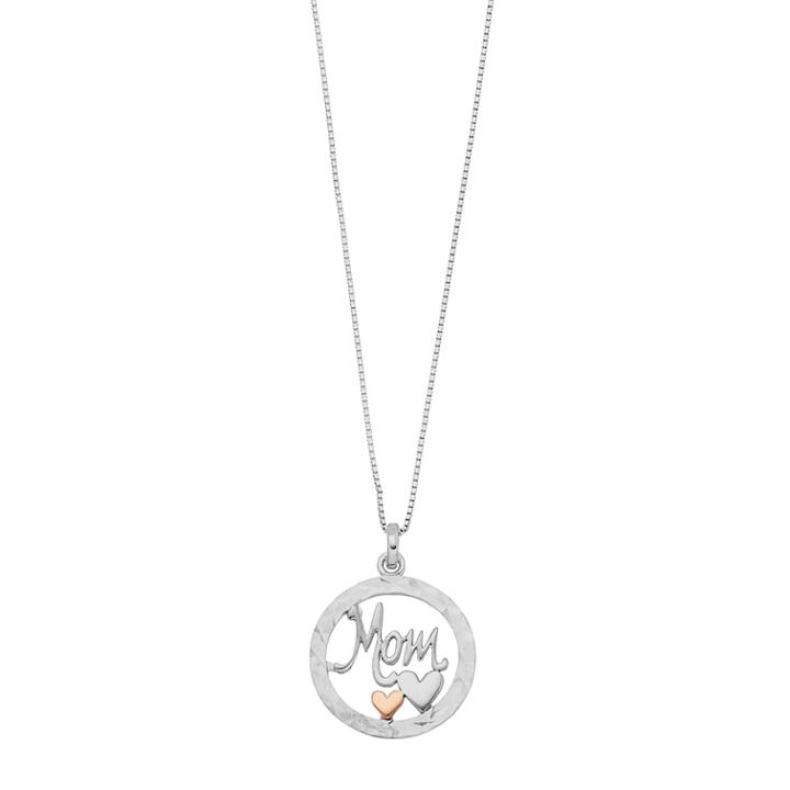 Timeless Sterling Silver Mom Circle Pendant Necklace, Women's