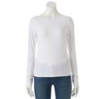 Women's Apt. 9&reg; Scoop-back Solid Tee, Size: Large, White