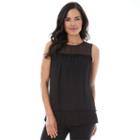 Ab Studio, Women's Pleated-hem Tank, Size: Xlrg Av/rg, Black