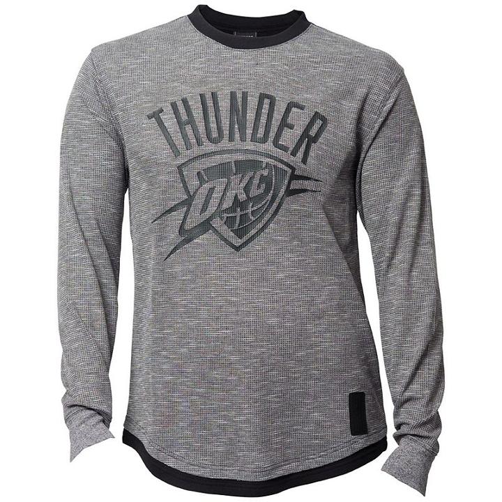 Men's Oklahoma City Thunder Inbound Marled Thermal Tee, Size: Xxl, Black