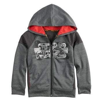 Boys 4-8 Star Wars A Collection For Kohl's Pieced Raglan Zip Hoodie, Size: 7, Med Grey