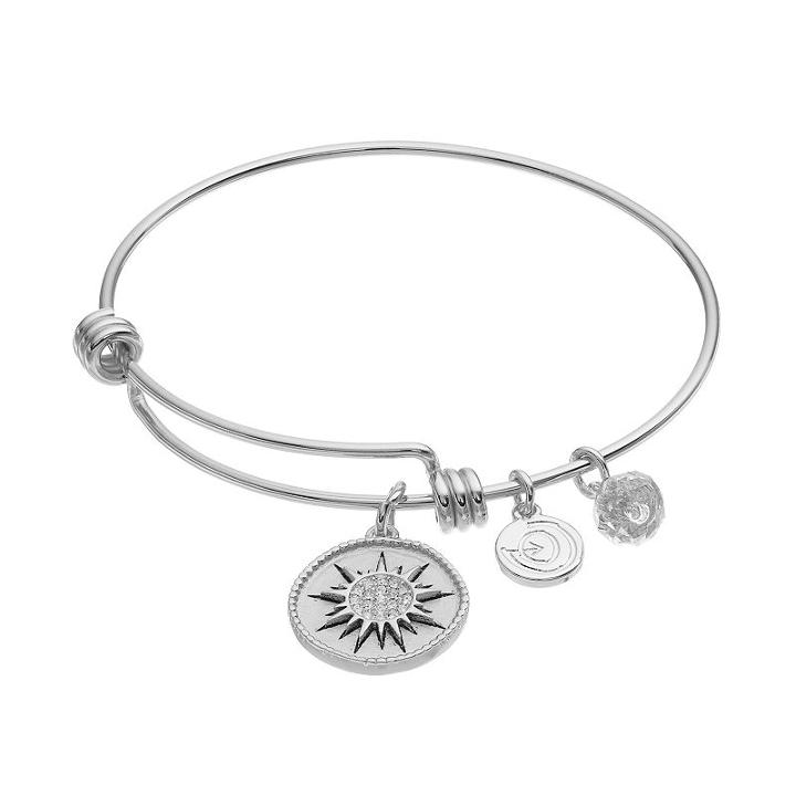 Love This Life You Are My Sunshine Charm Bangle Bracelet, Women's, Grey
