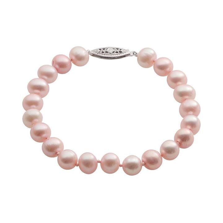 Pearlustre By Imperial Dyed Freshwater Cultured Pearl Sterling Silver Bracelet, Women's, Size: 7.5, Pink