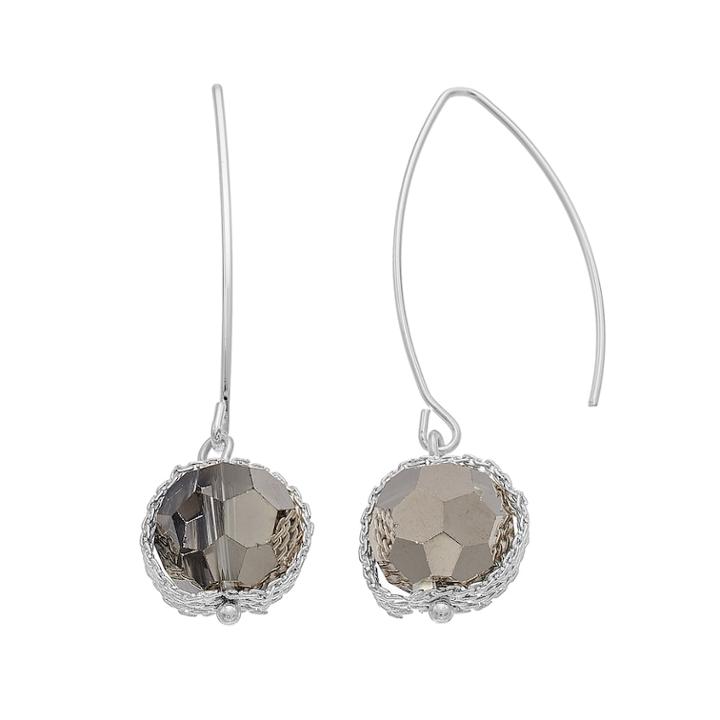 Napier Chain Halo Beaded Threader Earrings, Women's, Grey