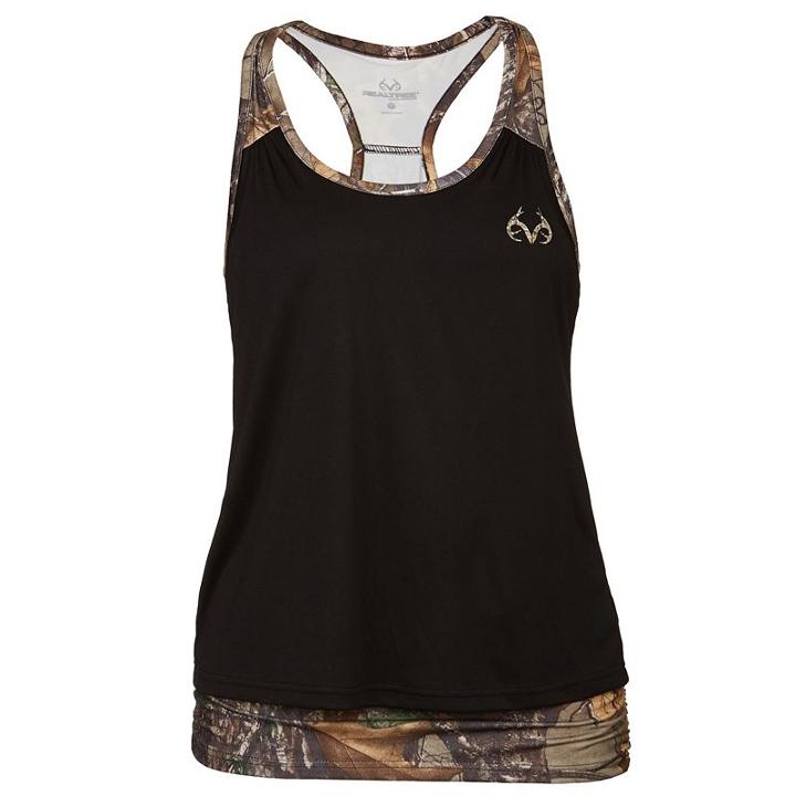 Women's Realtree Altitude Camo Racerback Tank Top, Size: Xl, Black