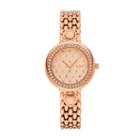 Burgi Women's Diamond & Crystal Quilted Watch, Pink
