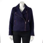 Lc Lauren Conrad Runway Collection Moto Jacket - Plus Size, Women's, Size: 2xl, Dark Blue
