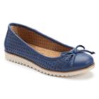 Croft & Barrow&reg; Women's Ortholite Perforated Ballet Flats, Size: 6.5, Blue