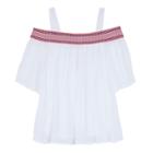 Girls 7-16 Iz Amy Byer White 3/4-length Sleeve Cold Shoulder Top, Girl's, Size: Small, Ovrfl Oth