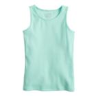 Girls 4-10 Jumping Beans&reg; Basic Solid Ribbed Tank Top, Size: 4, Turquoise/blue (turq/aqua)