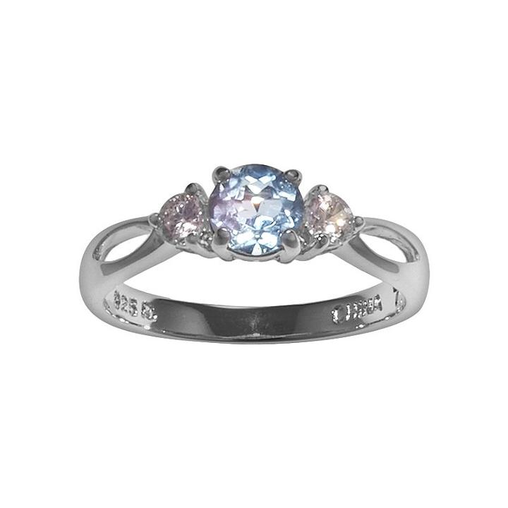 Sterling Silver Blue Topaz And Cubic Zirconia Ring, Women's, Size: 9, Multicolor
