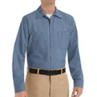 Red Kap, Men's Classic-fit Industrial Button-down Work Shirt, Size: Xxl, Blue