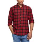 Big & Tall Chaps Regular-fit Plaid Flannel Performance Button-down Shirt, Men's, Size: Xxl Tall, Red