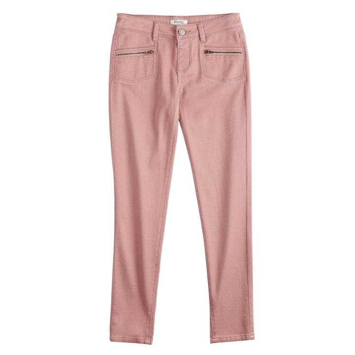 Juniors' Mudd&reg; Zipper Accent Jeggings, Girl's, Size: 12, Brt Pink