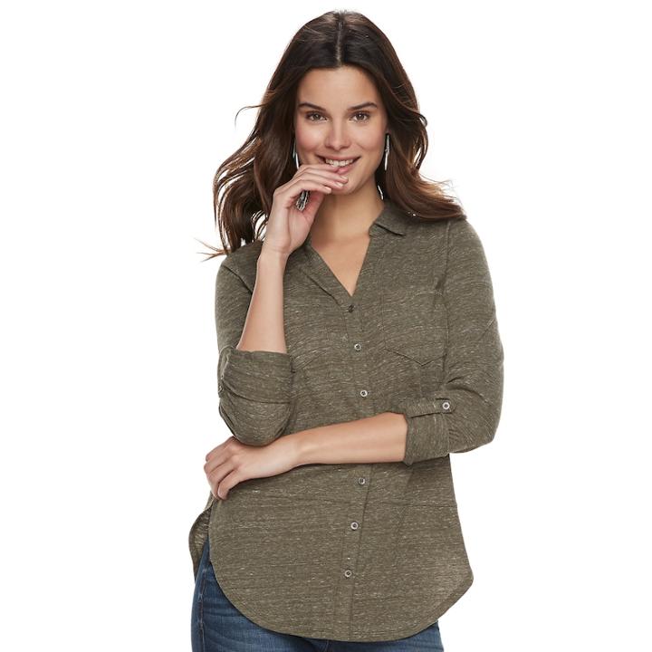 Women's Sonoma Goods For Life&trade; Utility Tunic, Size: Large, Green