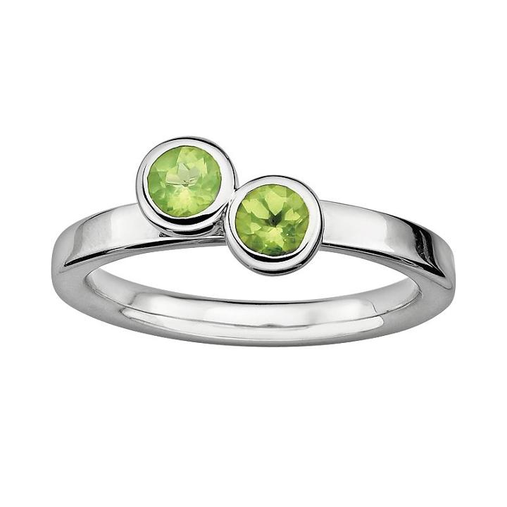 Stacks And Stones Sterling Silver Peridot Stack Ring, Women's, Size: 5, Green