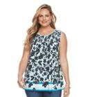 Plus Size Croft & Barrow&reg; Smocked-yoke Tank, Women's, Size: 1xl, Turquoise/blue (turq/aqua)