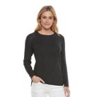 Women's Sonoma Goods For Life&trade; Pointelle Crewneck Sweater, Size: Small, Dark Grey