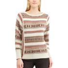 Petite Chaps Striped Linen-blend Crewneck Sweater, Women's, Size: M Petite, Lt Beige