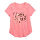 Girls 7-16 & Plus Size So&reg; Curve Hem Shiny Graphic Tee, Size: 12, Brt Pink