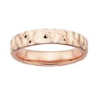 Stacks And Stones 18k Rose Gold Over Silver Textured Stack Ring, Women's, Size: 8, Grey