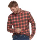Men's Sonoma Goods For Life&trade; Slim-fit Flannel Button-down Shirt, Size: Small, Drk Orange