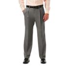 Men's Haggar&reg; Cool 18&reg; Pro Classic-fit Wrinkle-free Pleated Expandable Waist Pants, Size: 40x31, Med Grey