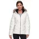 Women's Zeroxposur Shimmer Faux-fur Quilted Jacket, Size: Xl, White