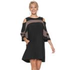 Women's Nina Leonard Oversized Sleeve Cold-shoulder Dress, Size: Medium, Oxford