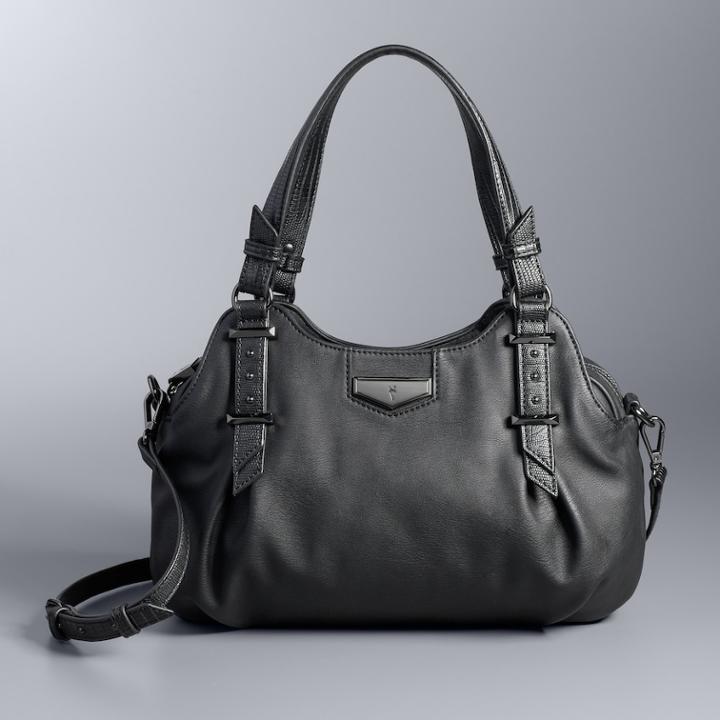 Simply Vera Vera Wang Buena Satchel, Women's, Black