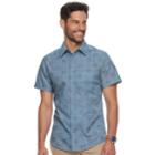 Men's Haggar Classic-fit Tuckless Button-down Shirt, Size: Xl, Blue (navy)