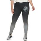 Juniors' Plus Size Harry Potter Hogwarts Crest Ombre Yoga Leggings, Teens, Size: 1xl, Black