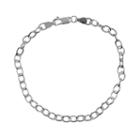 Sterling Silver Oval-link Bracelet, Women's, Size: 7.5, Grey