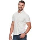 Men's Sonoma Goods For Life&trade; Modern-fit Linen-blend Button-down Shirt, Size: Small, White