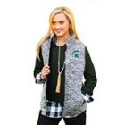 Women's Gameday Couture Michigan State Spartans Quilted Vest, Size: Xl, Beig/green (beig/khaki)