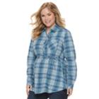 Maternity A:glow Flannel Shirt, Women's, Size: Xxl-mat, Med Blue