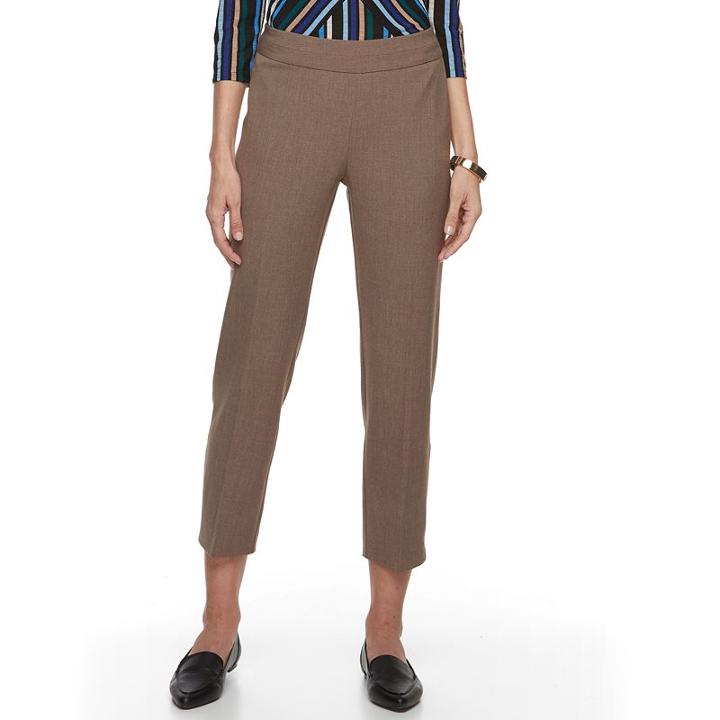 Women's Dana Buchman Stretch Ankle Pants, Size: 10, Med Brown