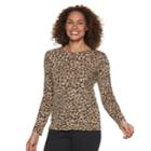Women's Croft & Barrow&reg; Classic Crewneck Tee, Size: Large, Med Beige