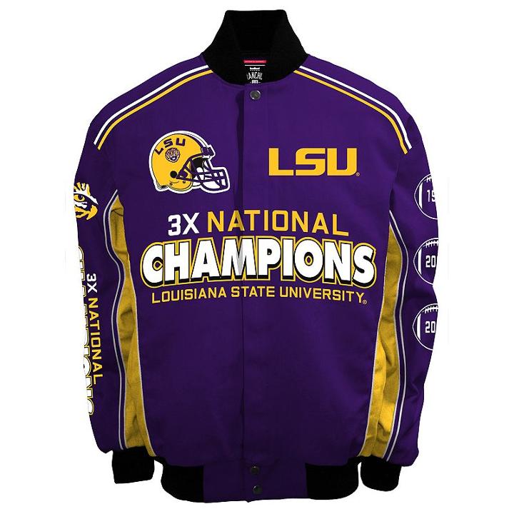 Men's Franchise Club Lsu Tigers Commemorative Varsity Jacket, Size: 4xl, Purple