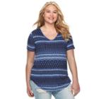 Juniors' Plus Size Mudd&reg; V-neck Shirttail Tunic Tee, Girl's, Size: 2xl, Blue